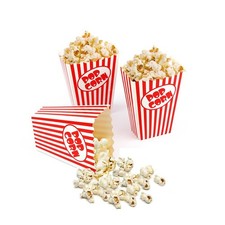 50 Mini Popcorn Boxes 5.5 Inches Tall Red and White Popcorn Bags Mini Pop Cor...