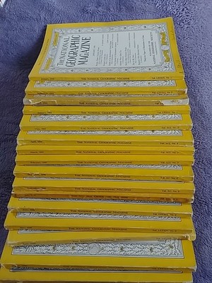 Lot of 16 National Geographic Magazines  1944, 1946, 1947 Some Coca-Cola Ads