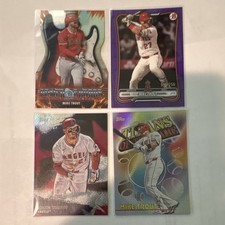 Mike Trout Power Chords Los Angeles Angels 4-Card Lot 2026 Bowman Blue 99/250