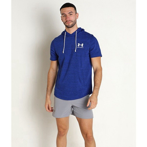 Under Armour Rival TerryHooded Short Sleeve Royal Blue Size Medium MSRP $55 NEW
