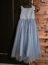 Azazie Flower Girl Gown, Steel Blue, Size 5