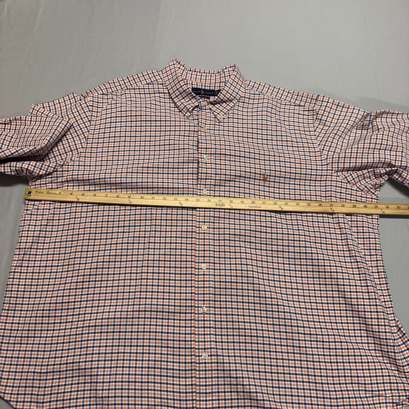 Polo Ralph Lauren camicia con bottoni uomo 4XB quadri manica lunga polo pony