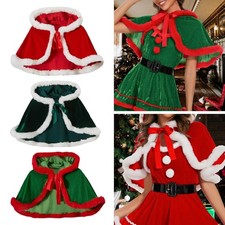 Christmas Hooded Cape Cloak Short Shawl Poncho