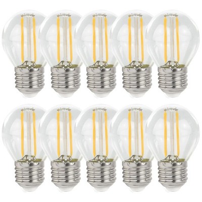 10 x LED Filament Lampen Tropfen Kugel G45 1W E27 klar 100lm 827 warmweiß 2700K