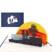 "3D Pop Up Karte \"Familienurlaub\" Geschenkgutschein Reisekasse, Gutschein"