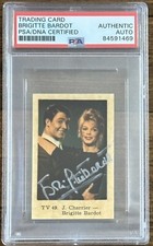 Brigitte Bardot Signed 1950’s Vintage Dutch Trading Card PSA DNA COA Autograph