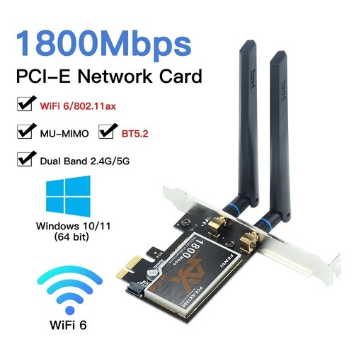 WiFi 6E 2.4G/5G/6Ghz Wireless PCIE Adapter Bluetooth 5.2 WiFi Card For PC Win 10 - Picture 19 of 24
