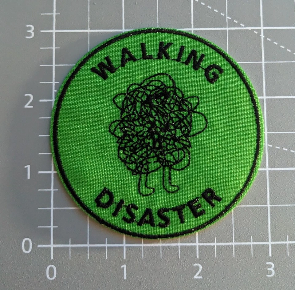 Walking Disaster Neurodiversity Scatter Brain Funny Patch Embroidered Iron On 3" - Image 2 of 3