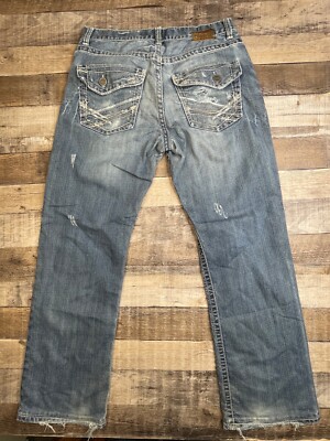 BKE Buckle Tyler Jeans 31x30* Blue Denim Workwear Distressed Cowboy Straight Leg