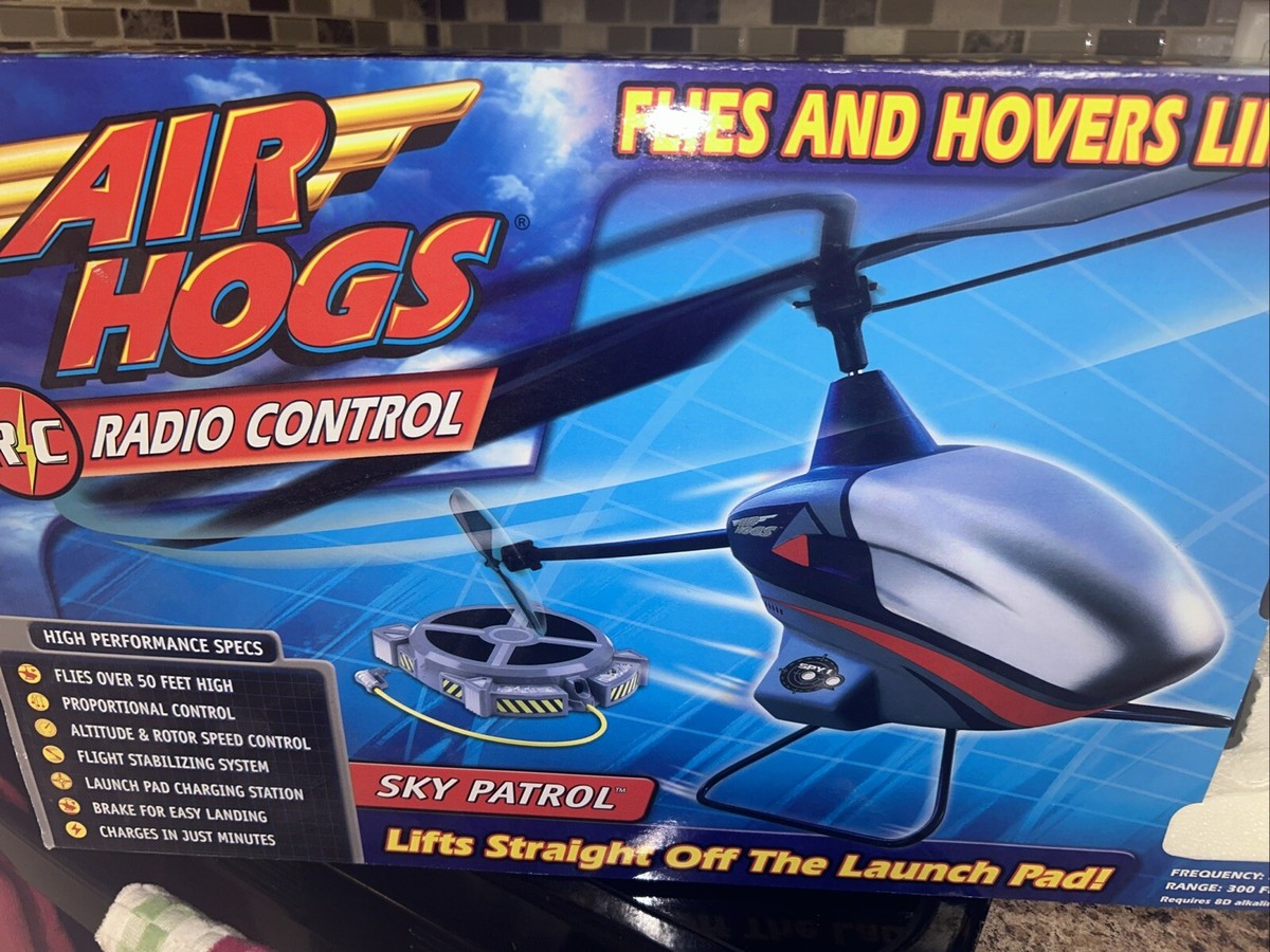 Air Hogs Sky Patrol RC Helicopter 40312 2002 Spin Master Complete