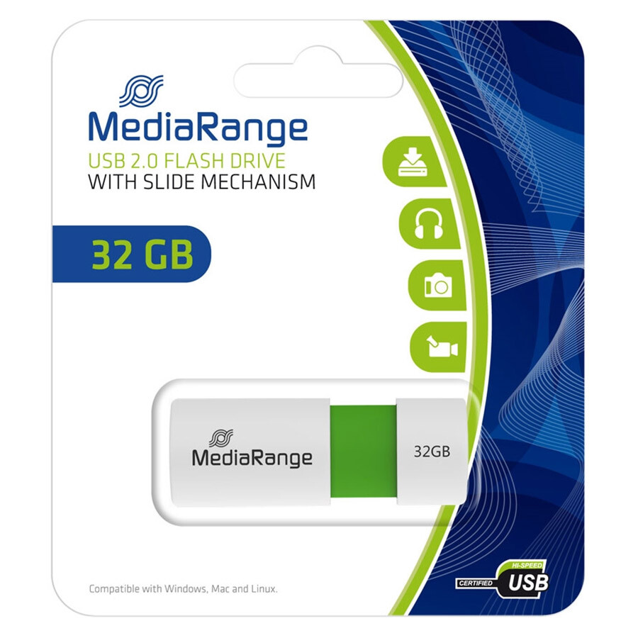 MediaRange USB flash drive 32Gb, color edition, VERDE MR973
