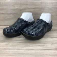 Alegria Mule  Clogs Women's EU 37 Kayla Droplet Blue Leather Slip On Shoes