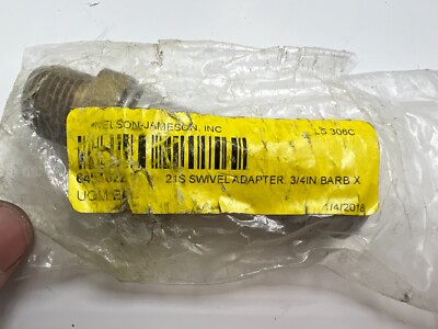 Nelson-Jameson Genuine OEM 6451622 21S Swivel Adapter 3/4 Inch Barb