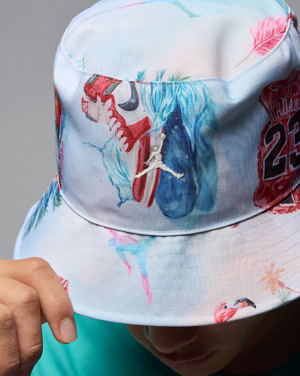 Nike Jordan Apex Reversible Bucket Hat Jumpman Logo Sail Unisex