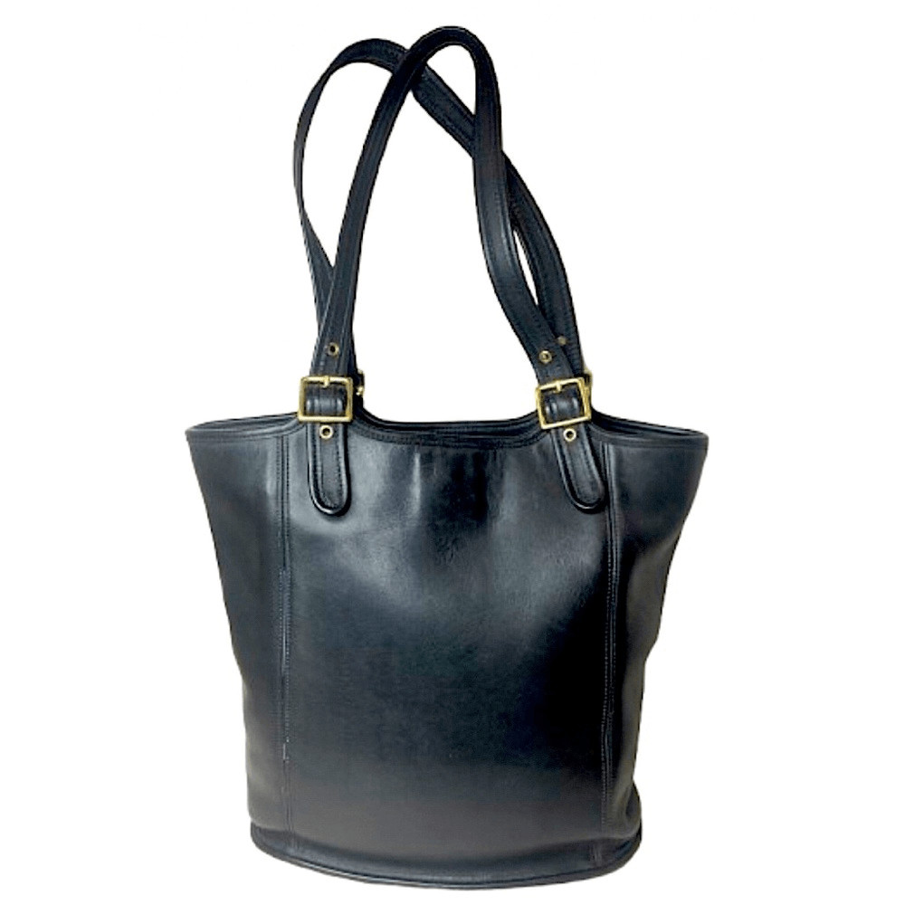 VINTAGE COACH Black Glove Tanned Cowhide Large Shopper Shoulder Bag 9090
