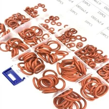 225pcs Silicone Rubber O-Ring Assortment Kit Metric VMQ Gasket Seal Red