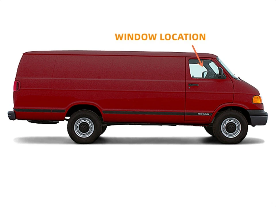 Passenger/Right Front Door Window Glass For 98-03 Dodge Ram Van 1500 2500 3500 - Изображение 2 из 4