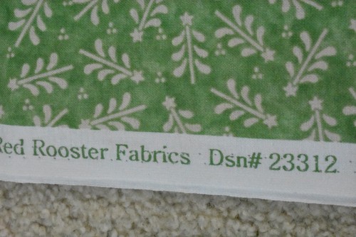 By 1/2 Yd, Cream Abstract Christmas-Trees on Green, Red Rooster, Neely, V459 - 第 8/8 張圖片