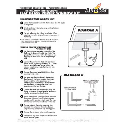 2 Door Flat Power Window Kit U-Wire Driver/Passengers chevrolet 2 door C10 1500 