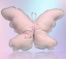 Butterfly Shape Throw Pillow Embroidered Filled Cushion Baby Girl Bed Decoration