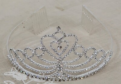Victorian Trading Love Spell Rhinestone Heart Bridal Tiara