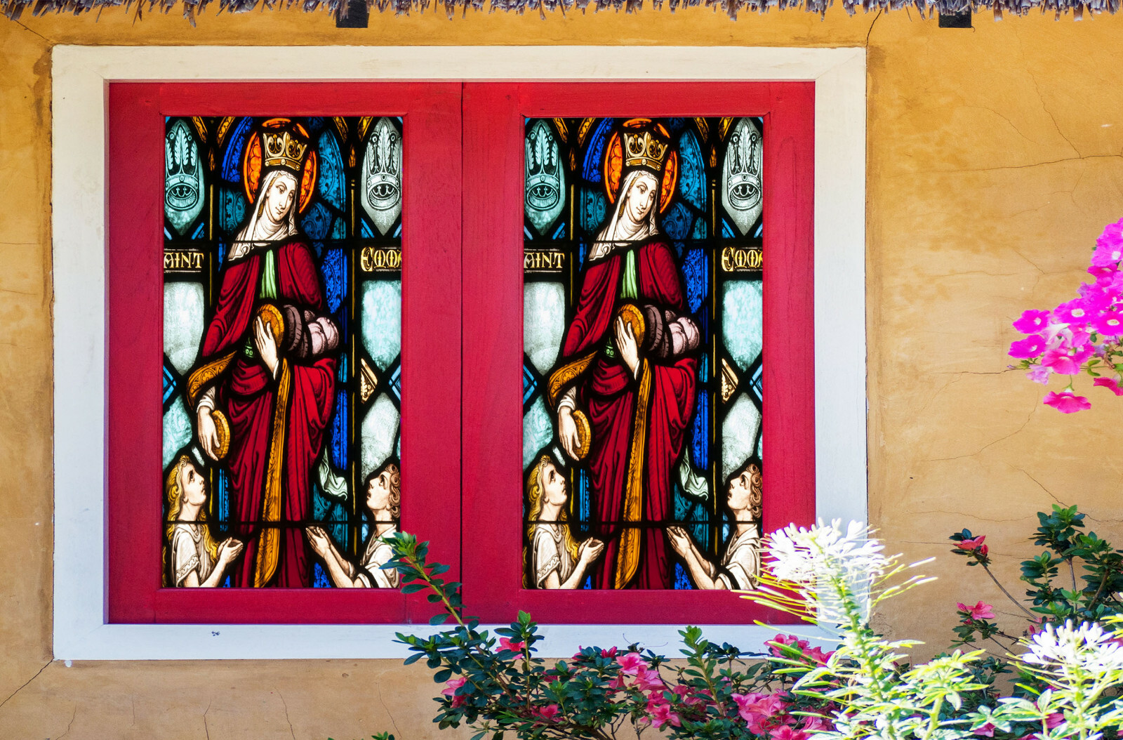 3D Crown Monk ZHUA375 Window Film Print Sticker Cling Stained Glass UV