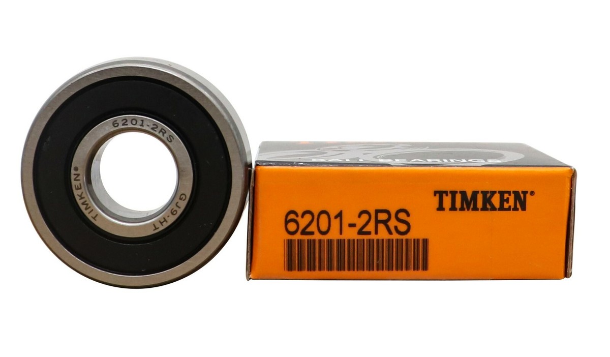 2-Pack Timken 6201-2RS Ball Bearings - 12x32x10mm Double Rubber Sealed (6201rs)