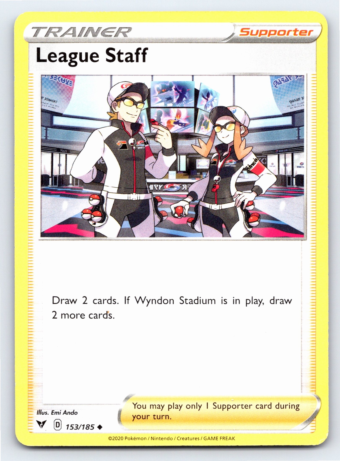 League Staff 153/185 Uncommon Vivid Voltage Pokemon Card - NM Near Mint