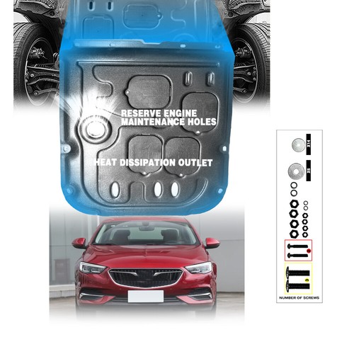 Protector contra salpicaduras bajo cubierta para motor Buick Regal Sportback 2018-2020 2,0 L 1 pieza - Imagen 8 de 14