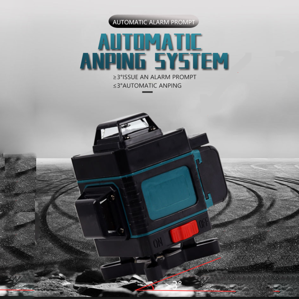 360° 4D Laser Level 16 Line Wasserwaage Kreuzlinienlaser Selbstnivellierend Grün