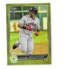 Michael Brantley 2022 Topps Chrome Ben Baller Chartreuse Refractor #34 #d 8/15