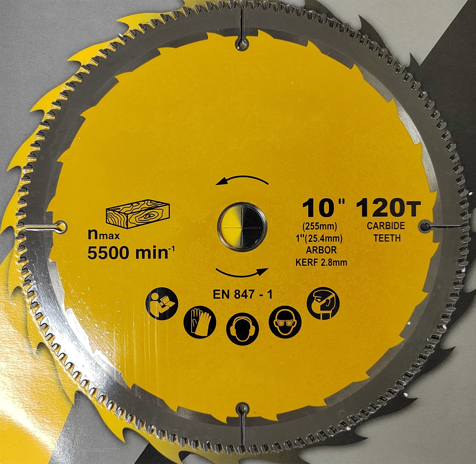 Vertical High Speed Table Saw 220V with Wood Saw Blades & 2 Drum Supports 1800W