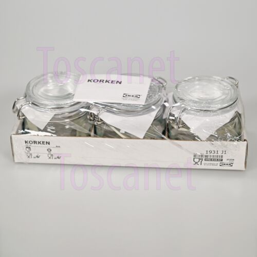Set of 3, Ikea Korken Glass Mason Jars With Leaf Pattern, 4 Oz , New - Picture 2 of 2