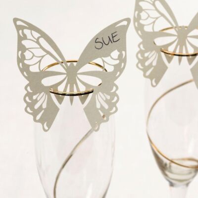 Elegant Butterfly Ivory and Gold Wedding Supplies and Tableware