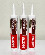 3 x  Loctite Polyseamseal WHITE Acrylic Silicone Caulk 10 oz ea Sealant Flexible