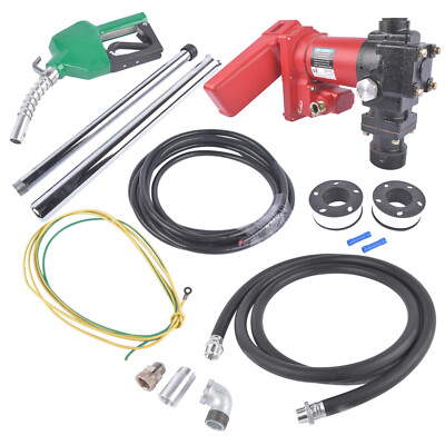 High Flow 20GPM 12V Fuel Transfer Pump w/ Automatic Nozzle for Gasoline Kerosene