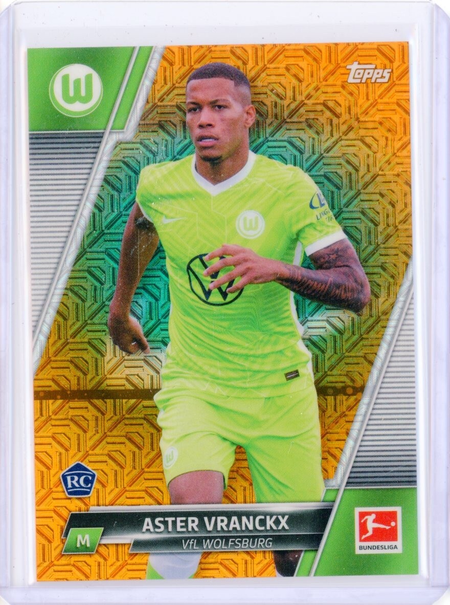 2021-22 Topps Bundesliga Chrome Japan ASTER VRANCKX RC Orange