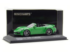 1/43 Porsche 911 Turbo S Cabriolet 992 Green Minichamps Scale Model 410 069482