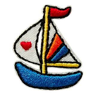 Mono Quick 02152 Segelboot Applikation, Flicken Bügelbild Patch, Boot ca.2x2,5cm