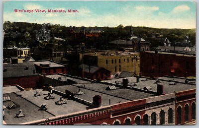 #ad #ad c1914 Birds Eye View Mankato Minnesota ANTIQUE Postcard 2739 $11.50