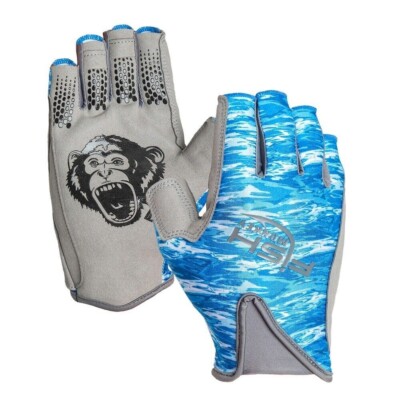 Fish Monkey - Performance Fishing Gloves - Pro 365 Guide Glove - XL- BLUE   | A7