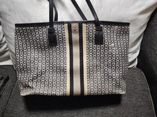Tory Burch T ZAG Large Vinyl Bag - Black