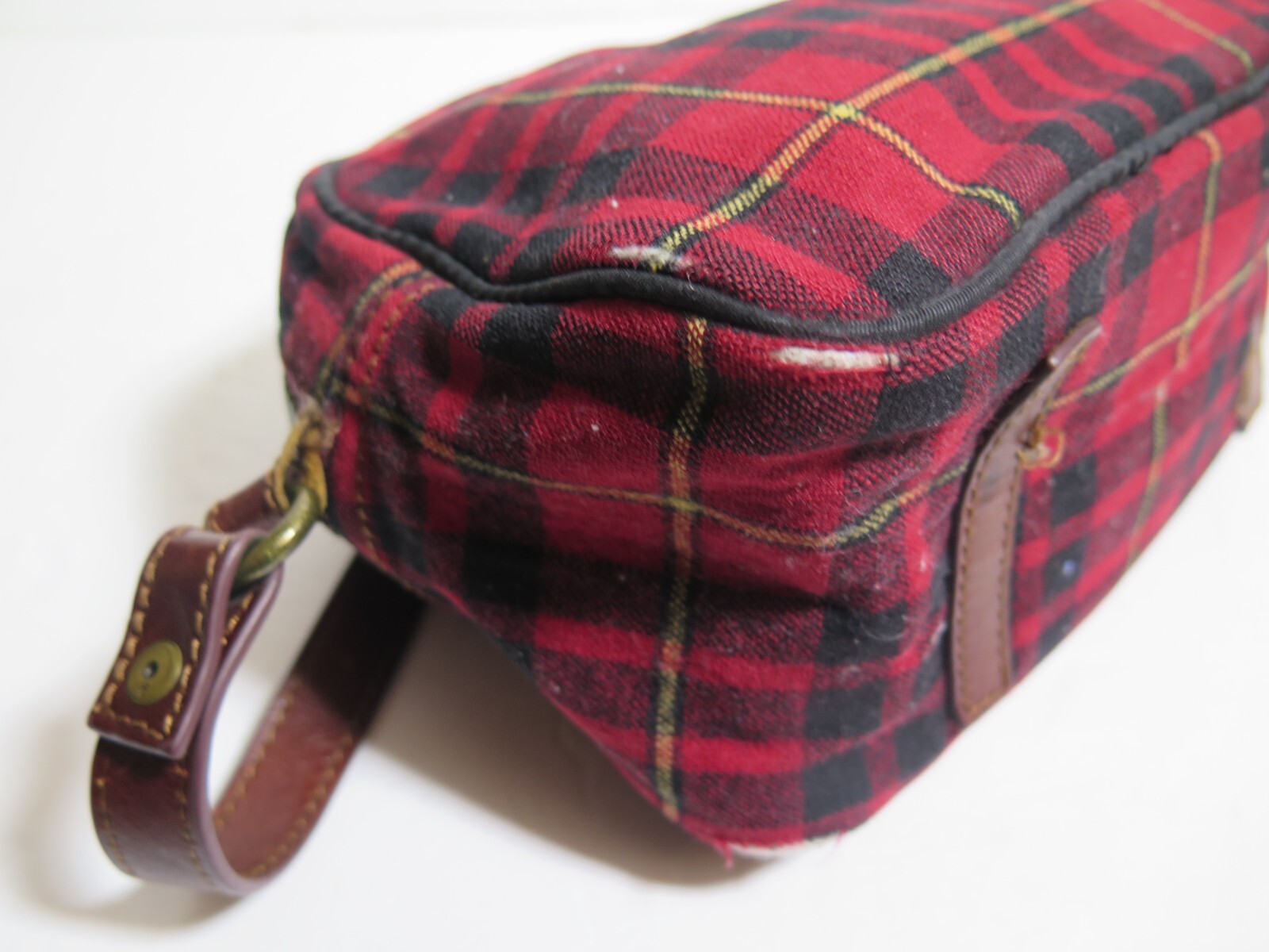 Pendleton Woolen Mills Wool Crossbody Purse Bag Red Black Plaid Pattern