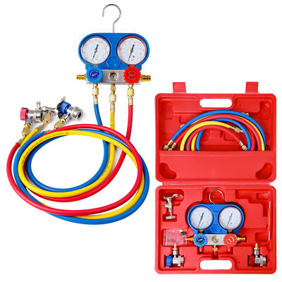 #ad HVAC A C Freon Refrigeration Pressure Guage Manifold Gauge Set Air Conditioner $55.99