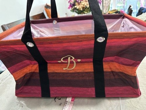 Thirty One Deluxe Utility Tote Ombre Stripe Nwt Personalized With The  Letter “B” – Wallbuilders