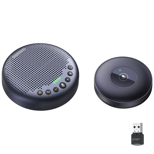 Bluetooth Conference Speakerphone EMEET LunaPlus Kit 8+1Mics 360° Voice Pickup - Picture 1 of 9