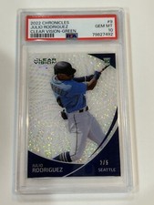 2022 Chronicles #9 Julio Rodriguez Clear Vision Green /5 Mariners RC PSA 10