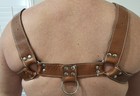 Men's RANDOM ONE Brown Leather Chest Body Adjustable Harness  Clubwear Sexy — photo 4