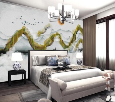 3D Cloud Mountain ZHUA29055 Wallpaper Wall Murals Removable Self-adhesive Ann