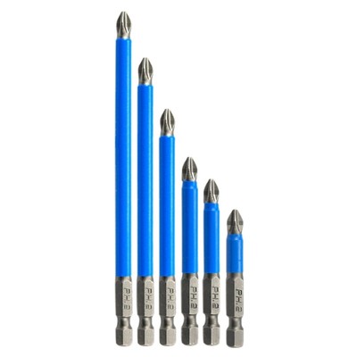 6pcs Anti Slip Impact Screwdriver Bit Set PH2 Shank Bits